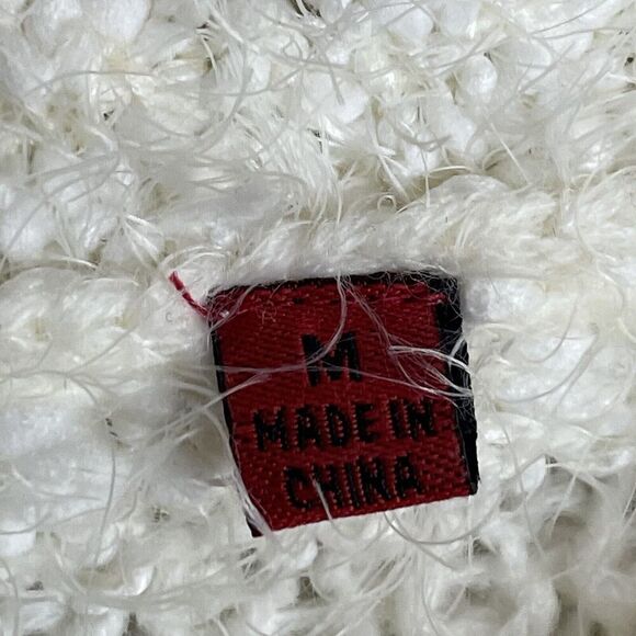 Red Brand Ivory Acrylic Eyelash Size M Women's‎ Long Sleeves Sweater - Picture 4 of 5